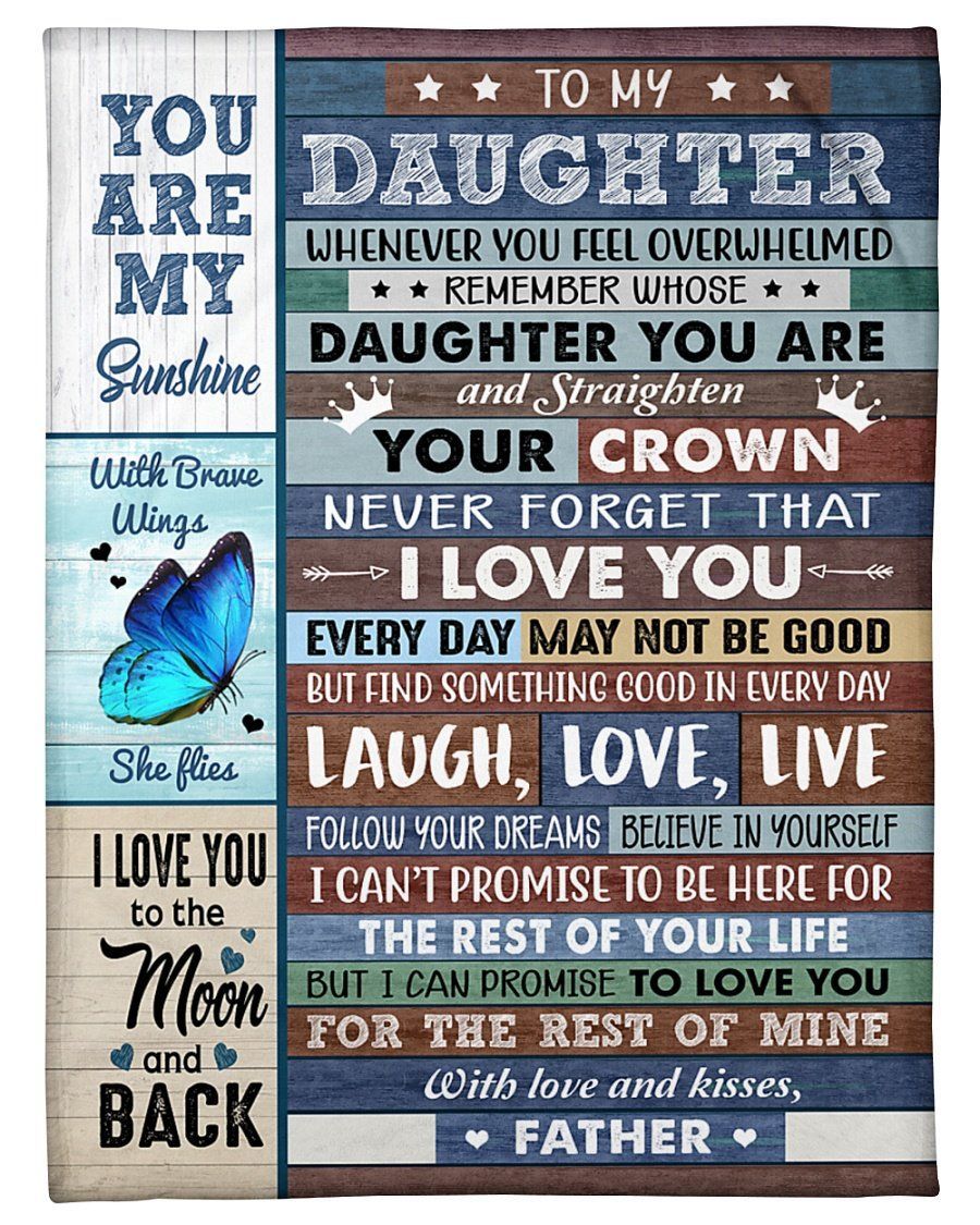 Father Giving Daughter With Brave Wings She Flies Fleece Blanket Fleece Blanket