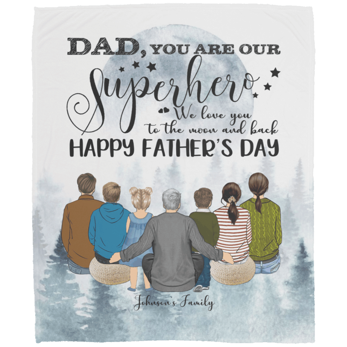 Father’s Day Gift For Dad Blanket Dad You’re Our Superhero