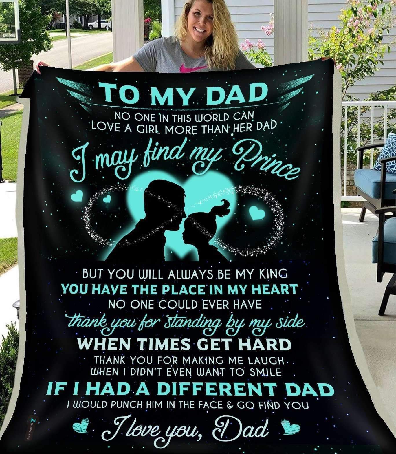 Father’s Day Gift For Daddy Fleece Blanket Thank You For Standing By My Side