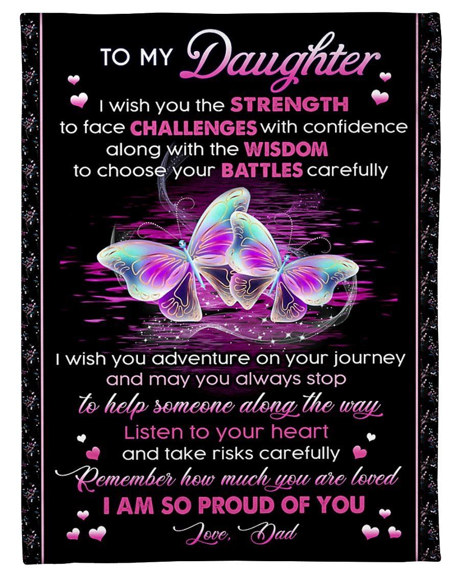 Father To Daughter I Wish You Adventure On Your Journey Fleece Blanket Fleece Blanket
