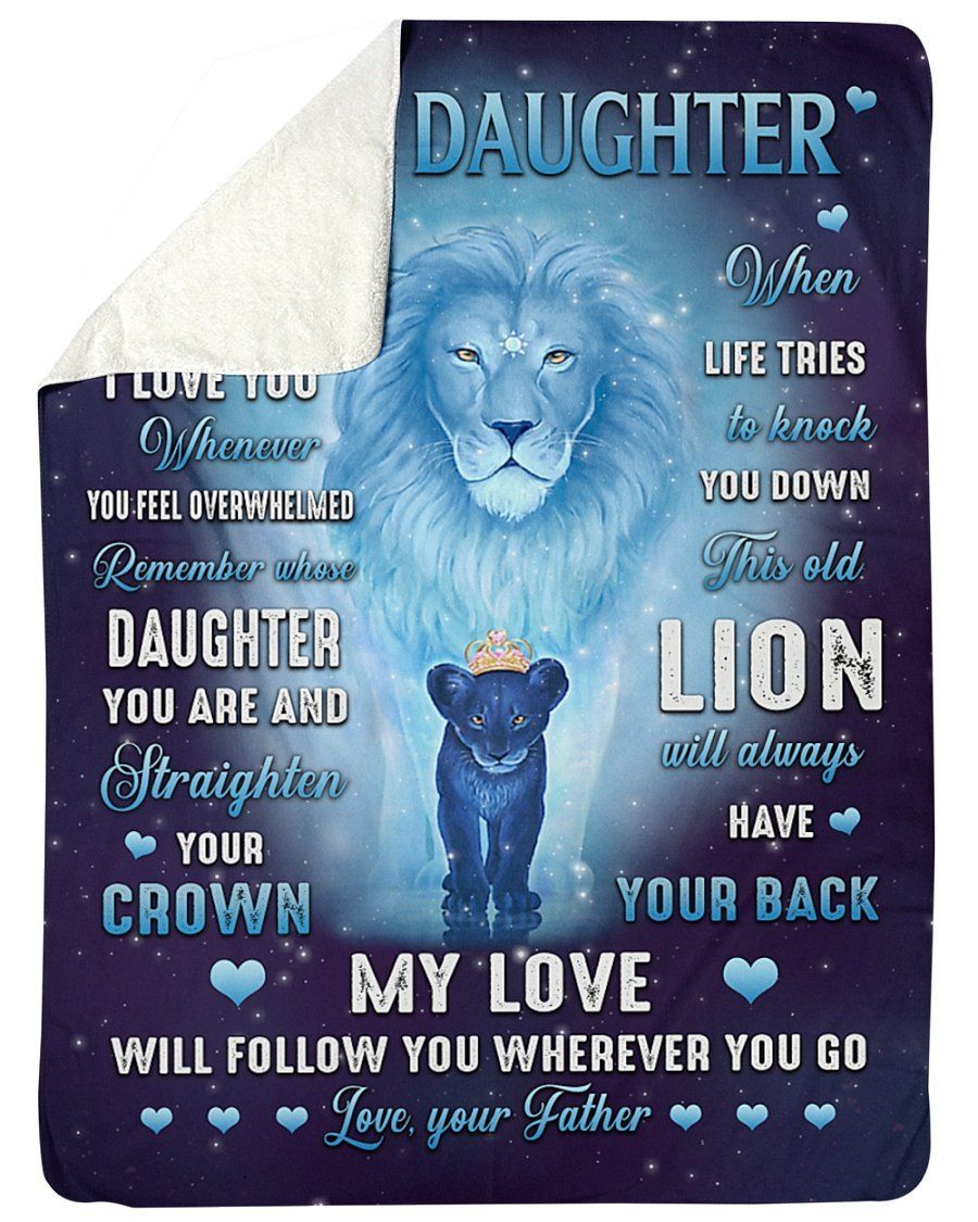 Father To Daughter Remember Whose Daughter You Are Fleece Blanket Sherpa Blanket