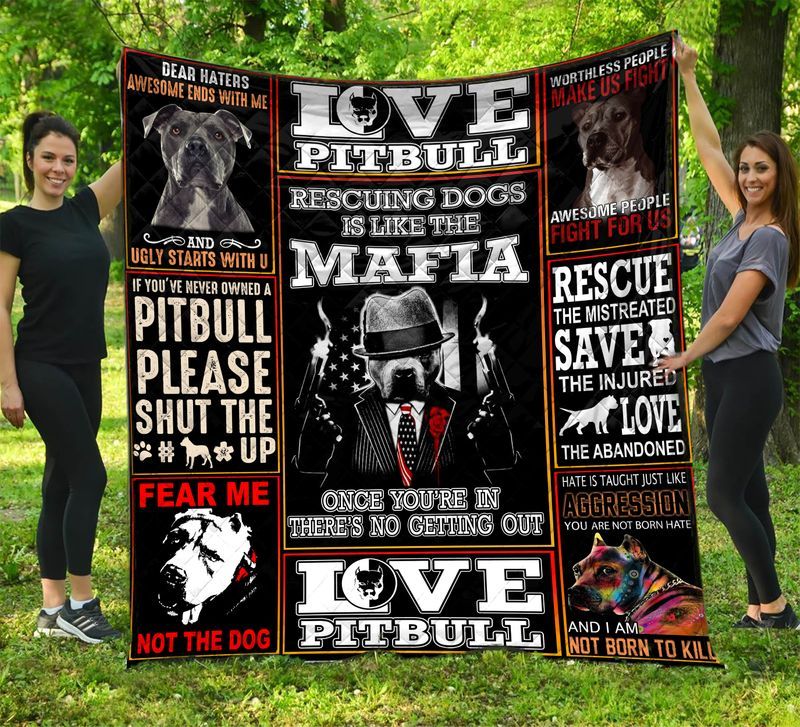 Fear Me Not The Dog Pitbull Quilt Blanket DHC1402857TD