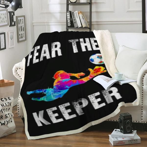 Fear The Keeper Soccer Sherpa Fleece Blanket
