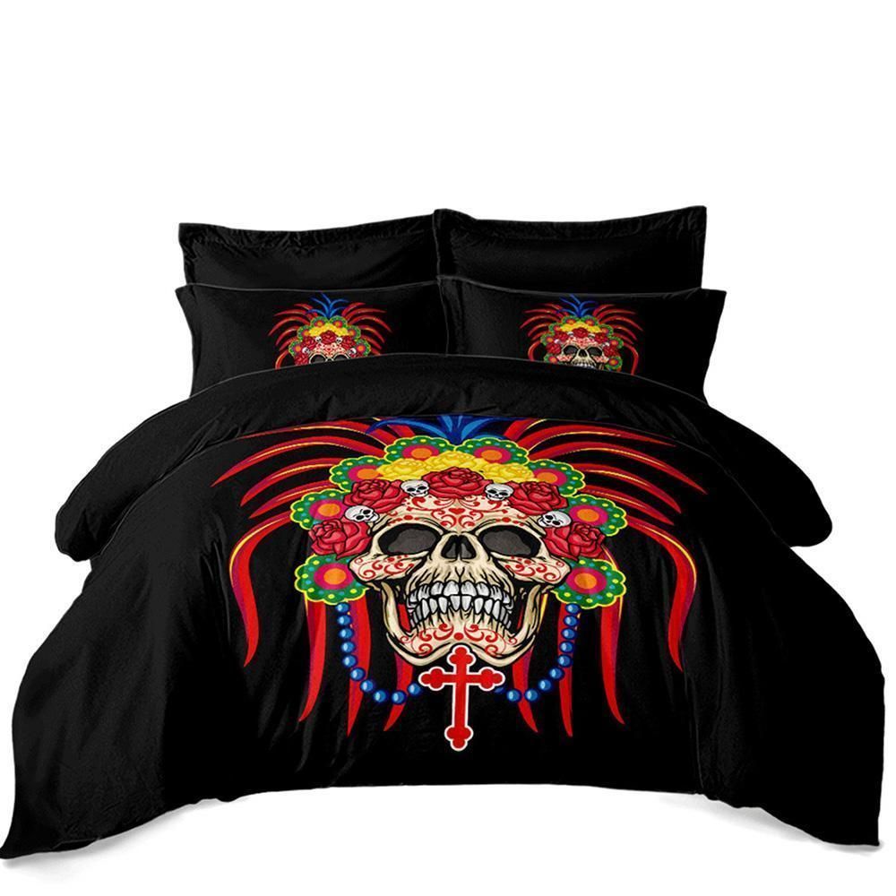 Feather Skull Bedding Set