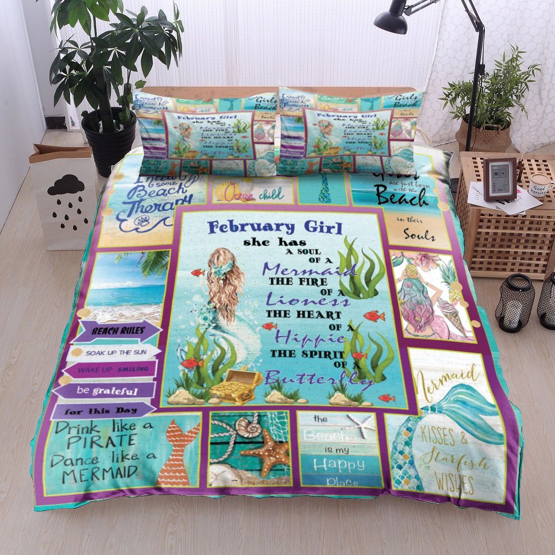 February Girl A Soul Of A Mermaid Bedding Set