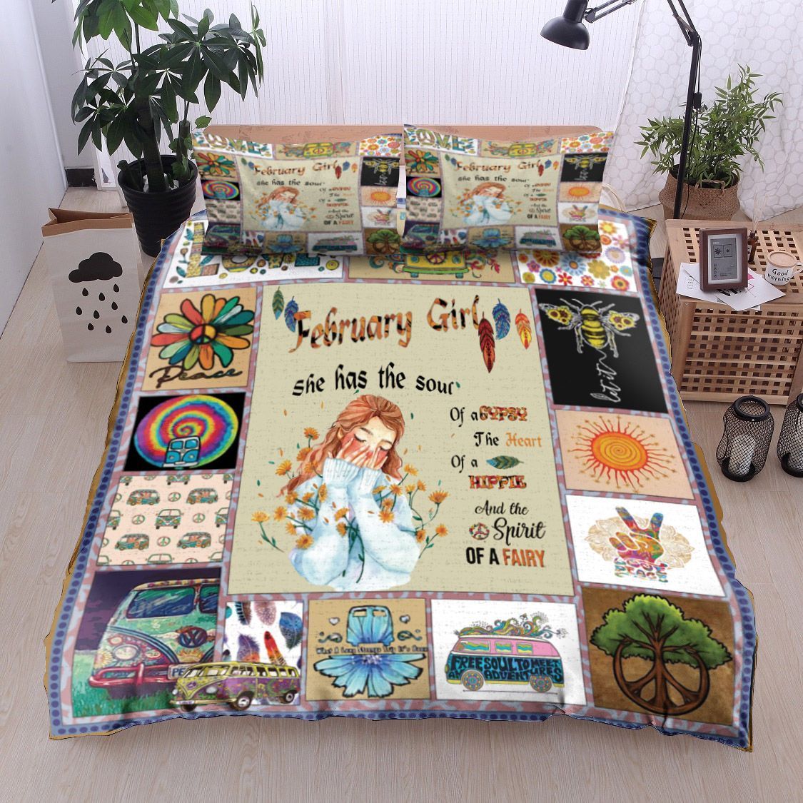 February Girl Hippie Bedding Set