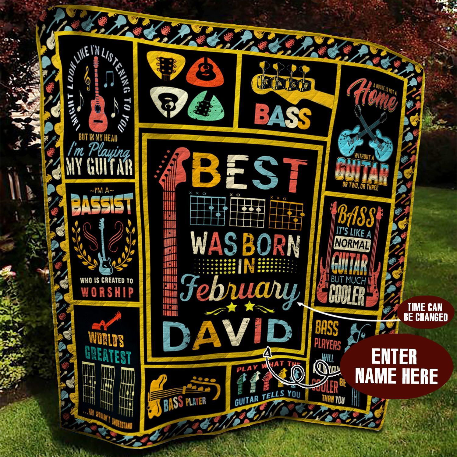 February Guitarist Personalized Quilt Blanket BBB020617MH