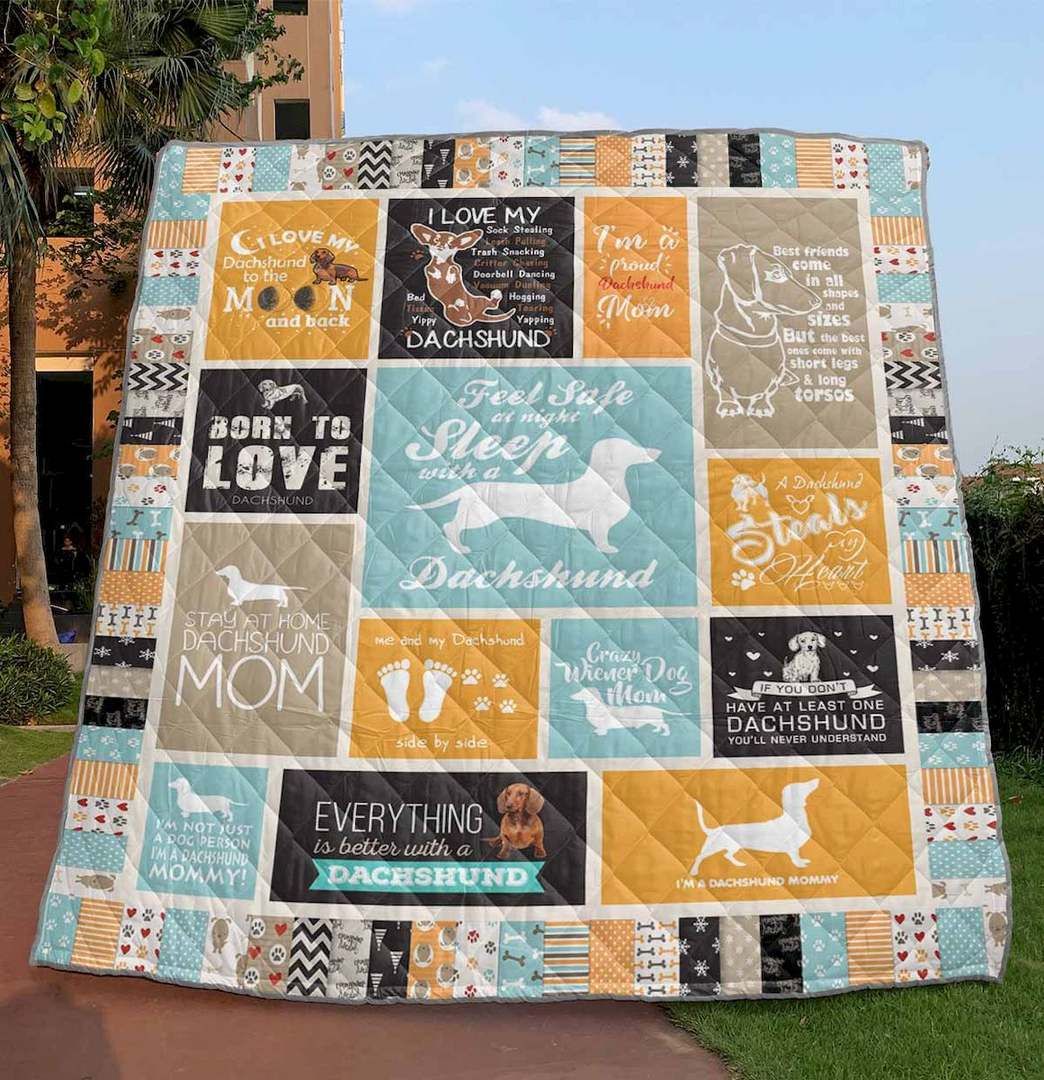 Feel Safe At Night Sleep With A Dachshund CLD180687 Quilt Blanket