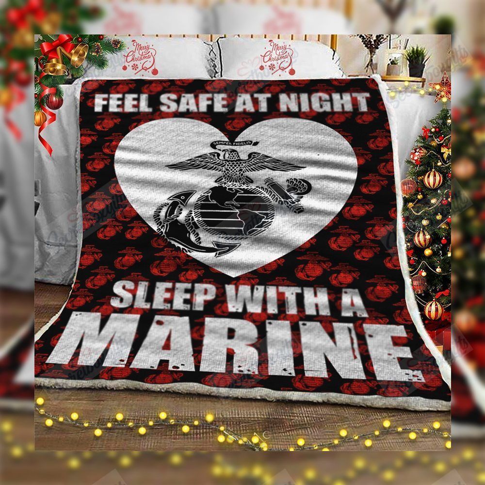 Feel Safe At Night Sleep With A Marine Corp Fleece Blanket