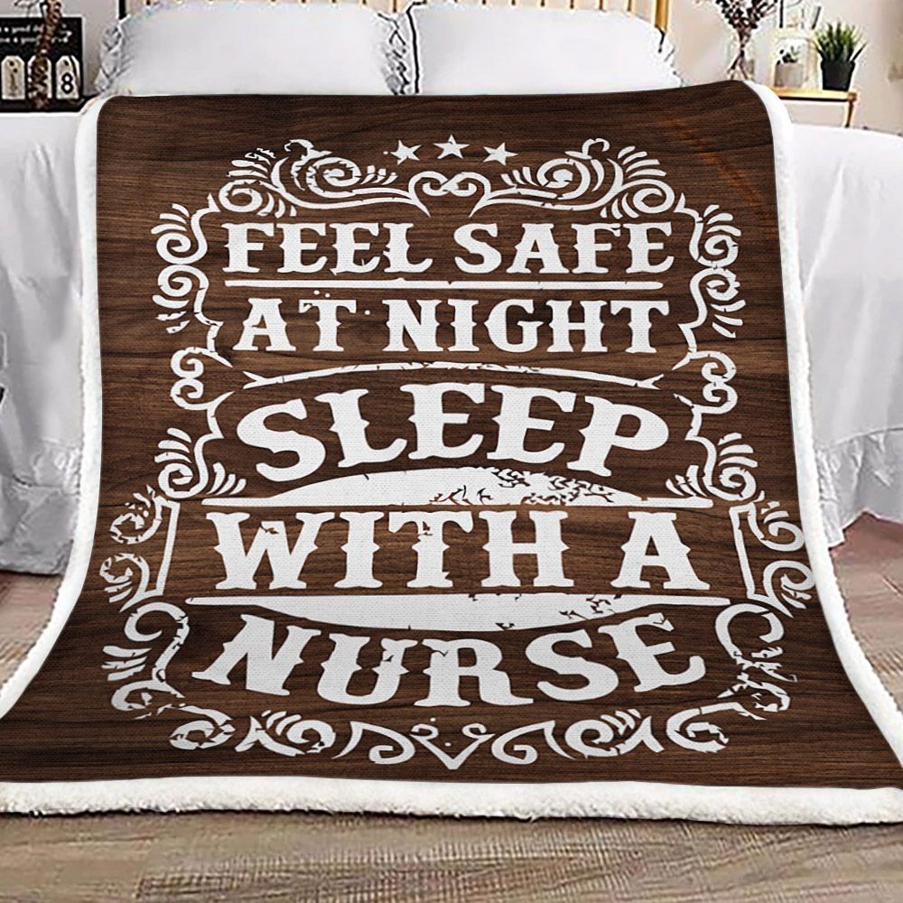 Feel Safe At Night Sleep With A Nurse Sherpa Fleece Blanket