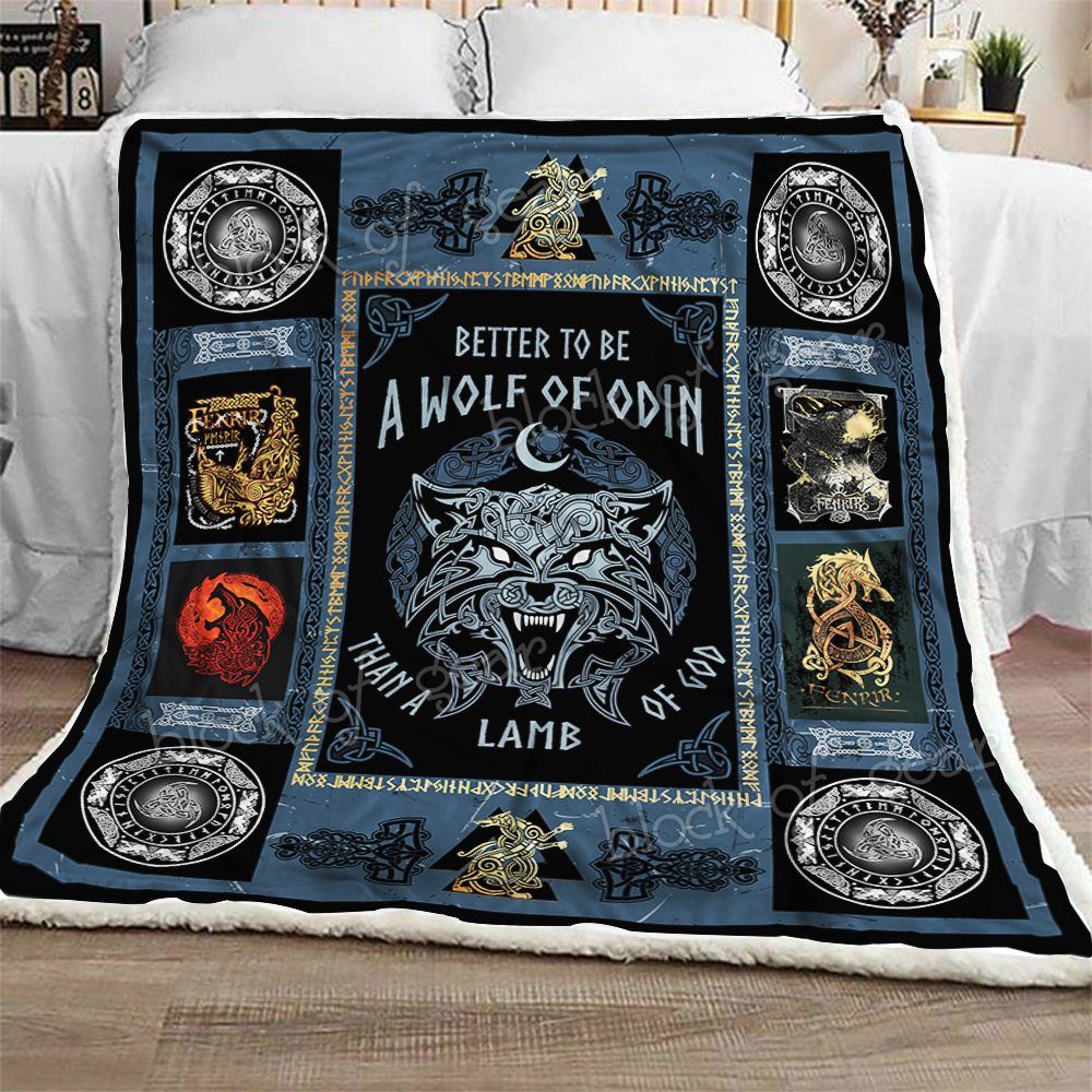 Fenrir Wolf Of Odin Sherpa Fleece Blanket