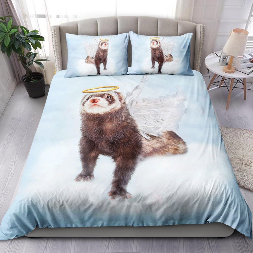 Ferret Angel In Clouds Bedding Set