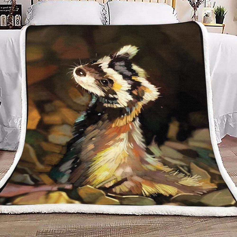 Ferret Sherpa Fleece Blanket