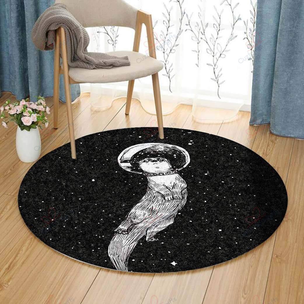 Ferret In Space Round Carpet