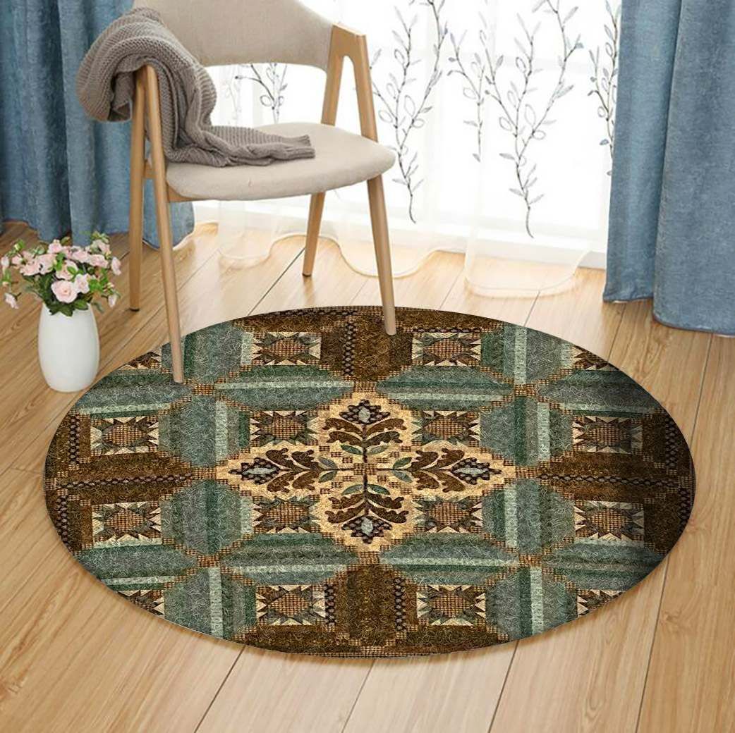 Fiddlesticks And Fancies Round Carpet