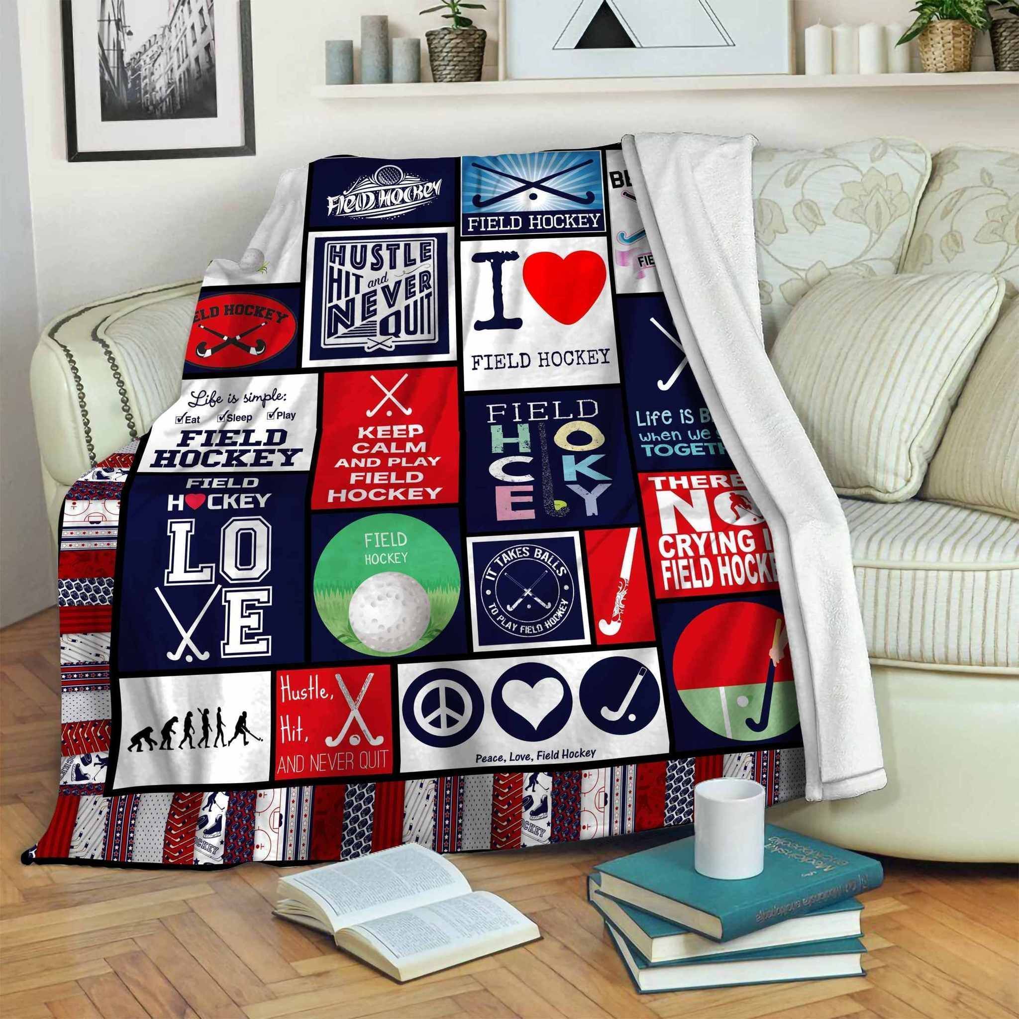 Field Hockey Sherpa Fleece Blanket