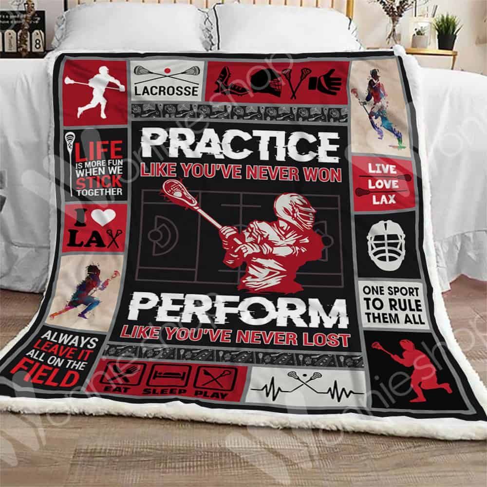 Field Lacrosse Life Is More Fun When We Stick Together Sherpa Fleece Blanket