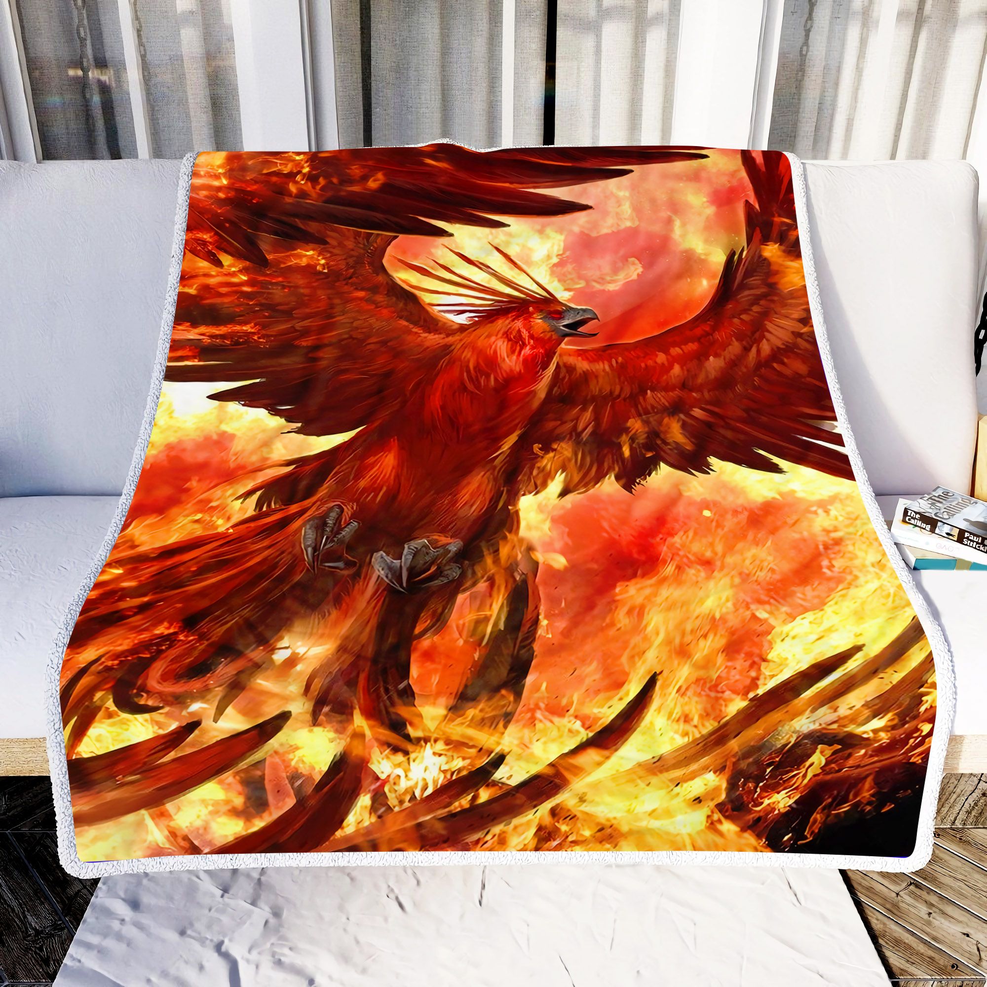 Fiery Phoenix Fleece Blanket