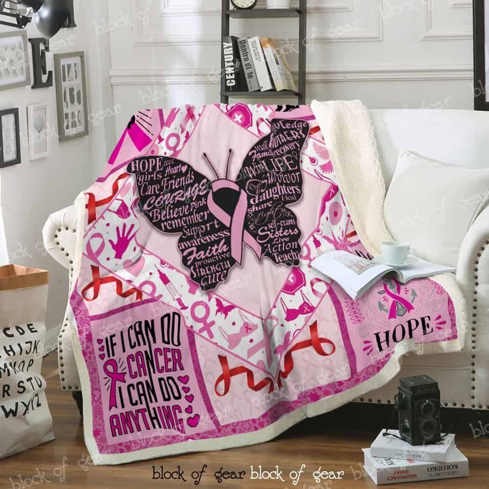 Fight Cancer With Faith Sherpa Fleece Blanket