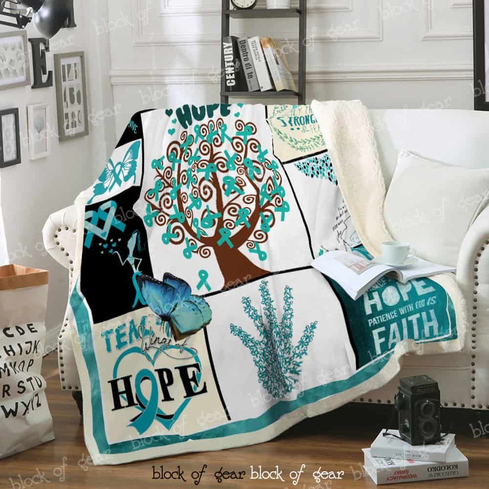 Fight Ovarian Cancer With Hope Fleece Blanket