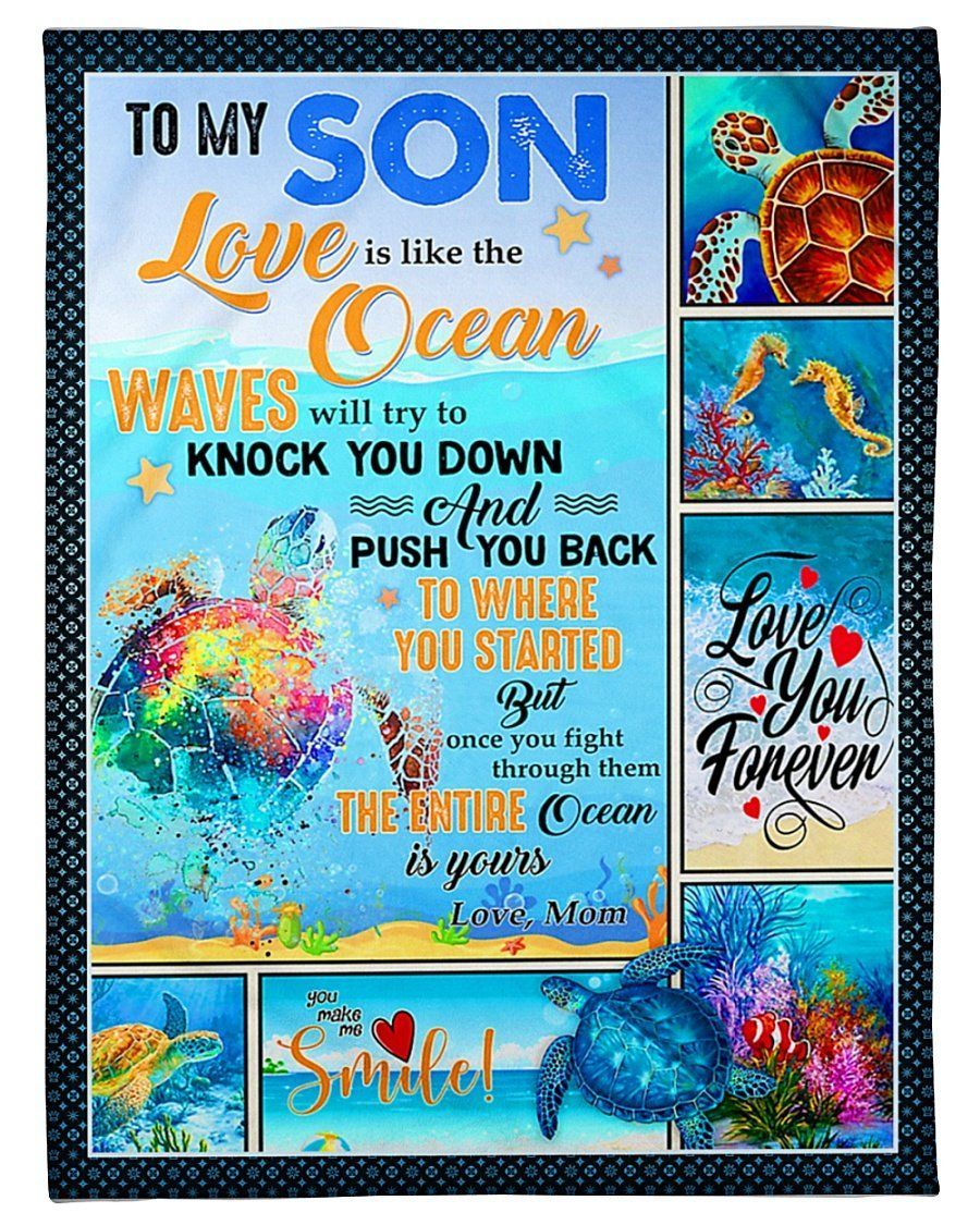Fight Through The Ocean Waves Fleece Blanket To Son Fleece Blanket