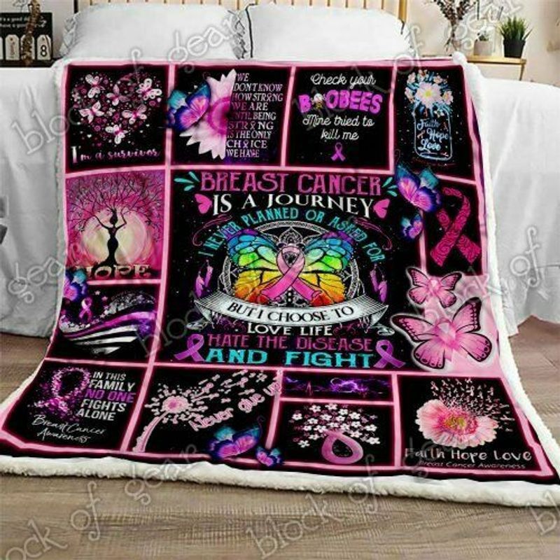 Fighting Breast Cancer Sherpa Fleece Blanket