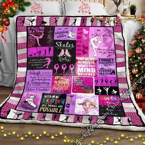 Figure Skating Sherpa Fleece Blanket