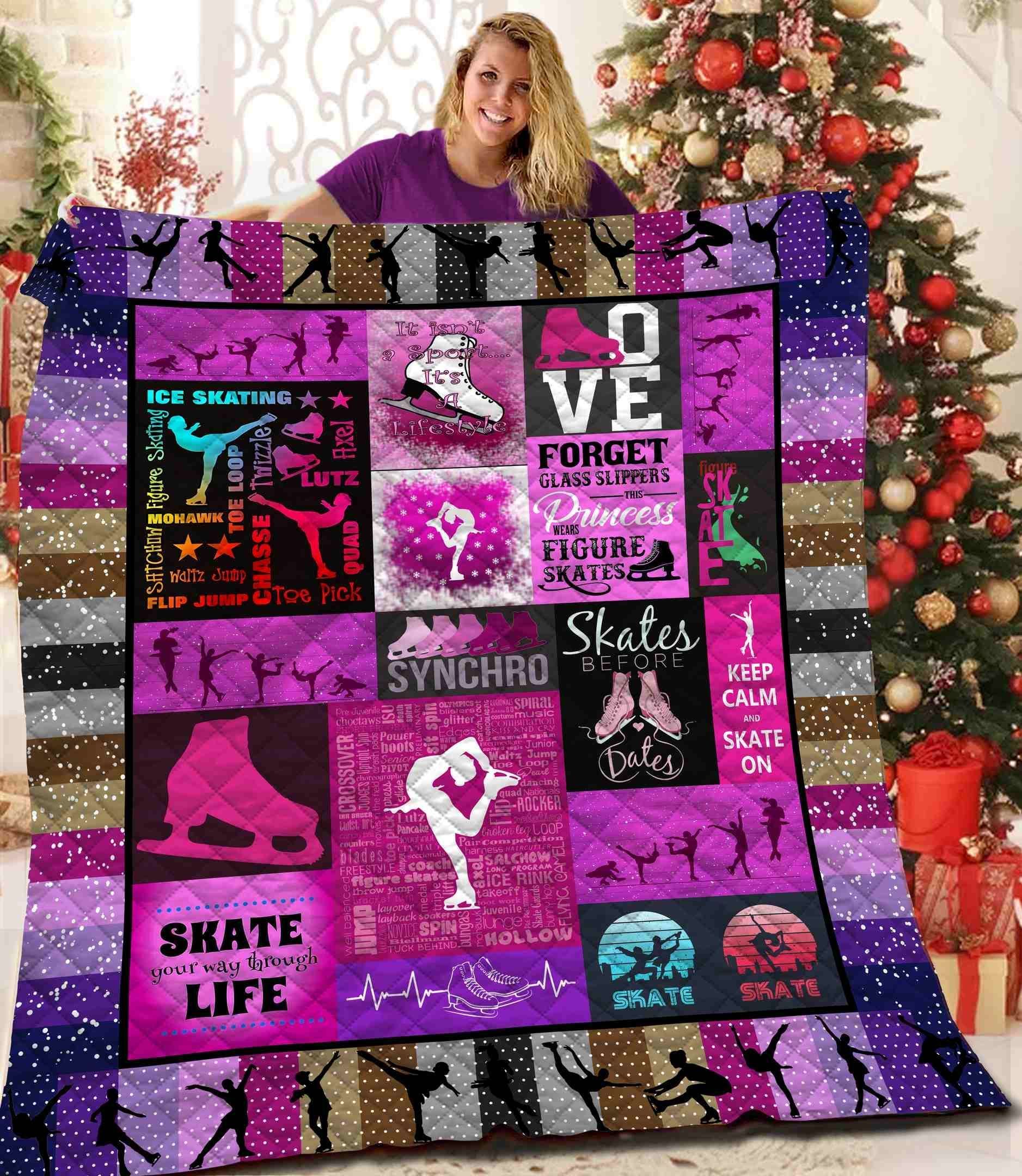 Figure Skating GS-CL-DT0207 Quilt Blanket