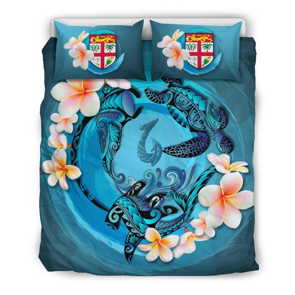 Fiji Blue Plumeria Animal Tattoo Bedding Set