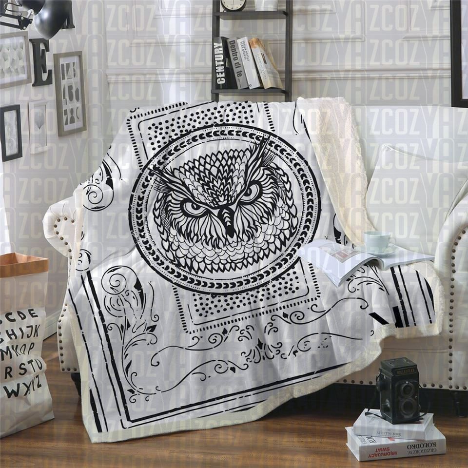 Filigree Owl Sherpa Fleece Blanket