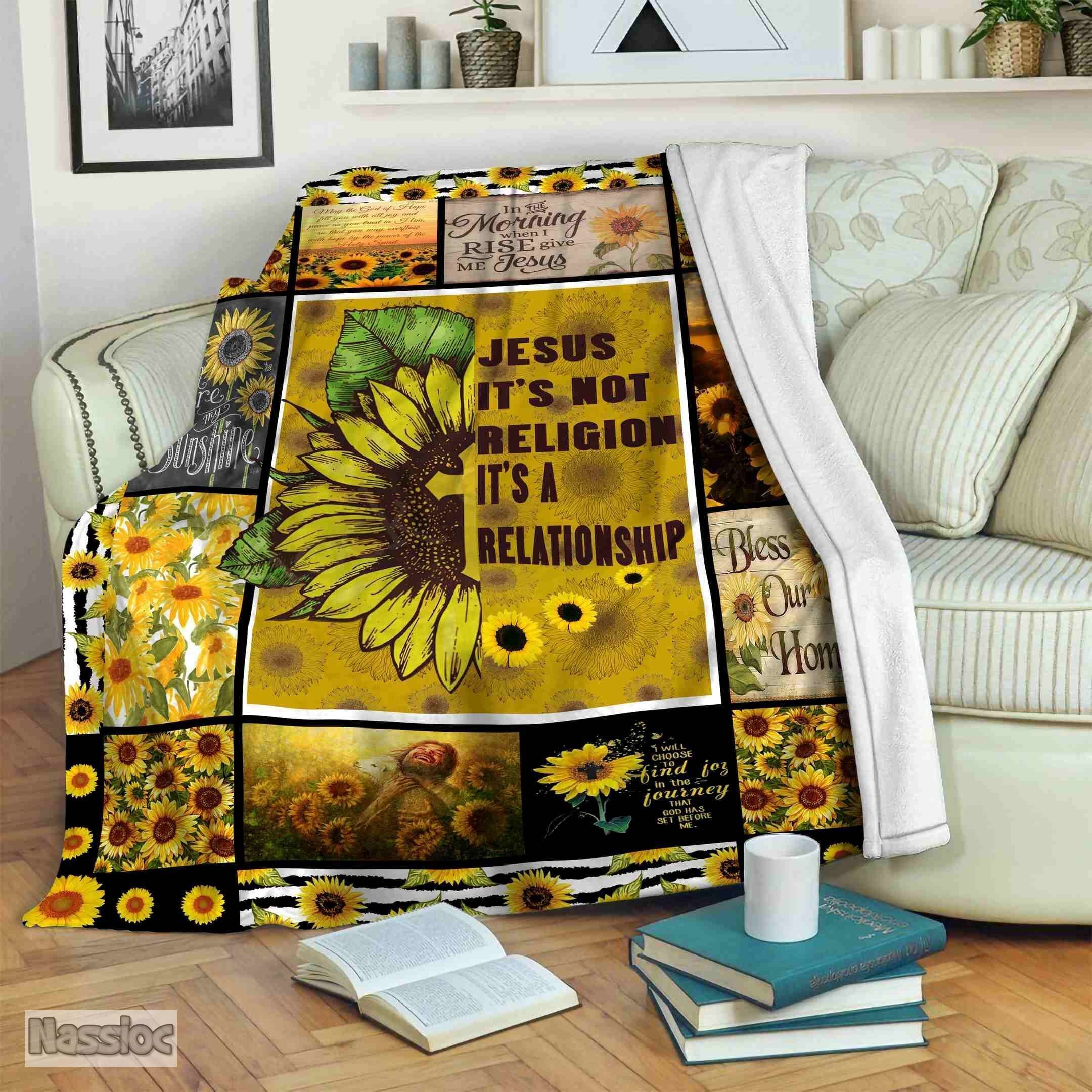 Find God In A Sunflower Fleece Blanket