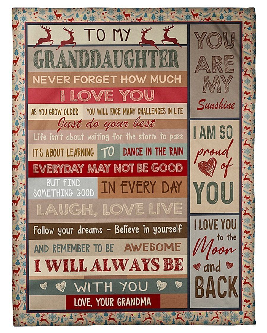 Find Something Good In Every Day Grandma To Granddaughter Fleece Blanket Fleece Blanket
