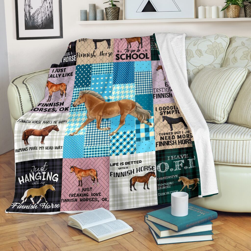 Finnhorse Sherpa Fleece Blanket