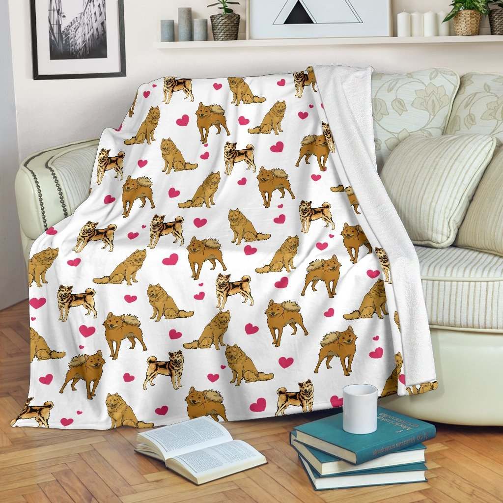 Finnish Spitz Heart Blanket
