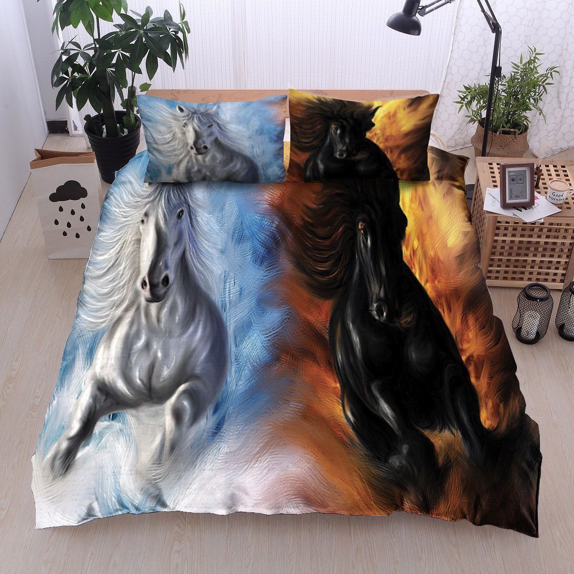 Fire And Ice Horses Bedding Set