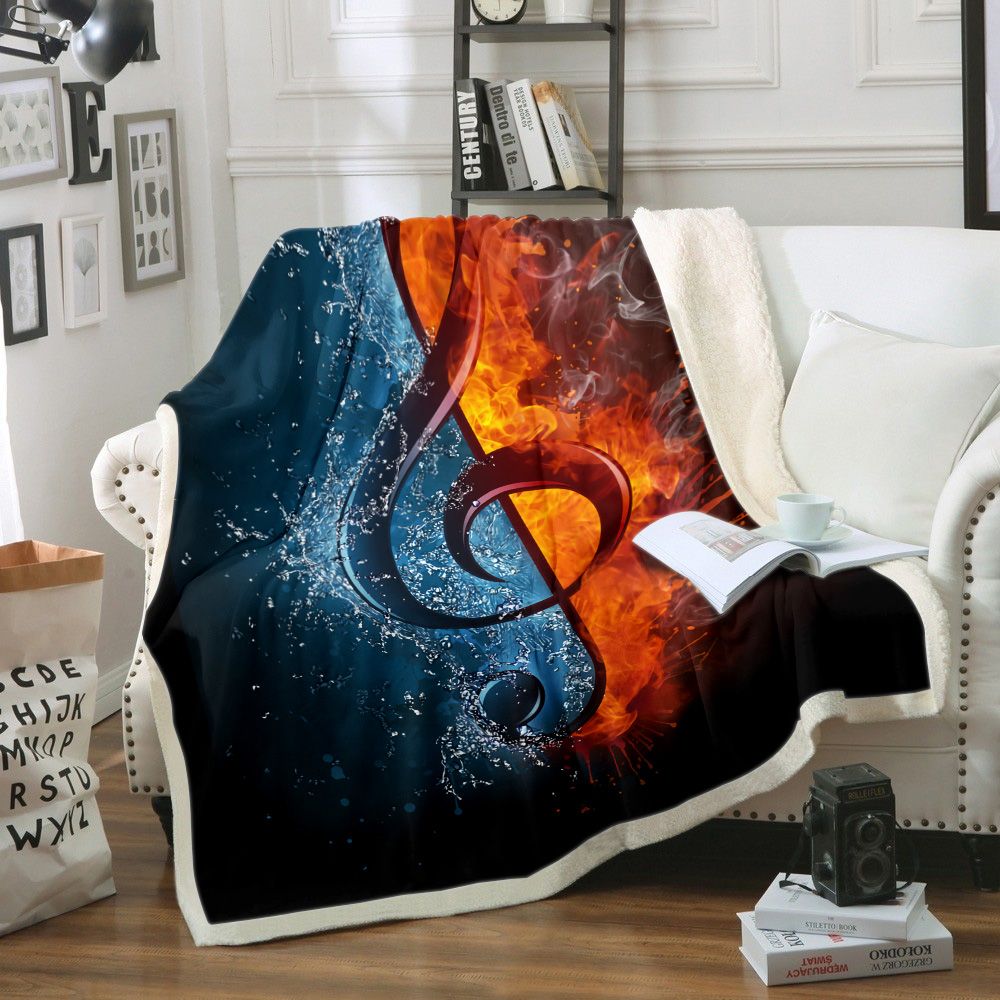 Fire And Ice Music Fleece Blanket