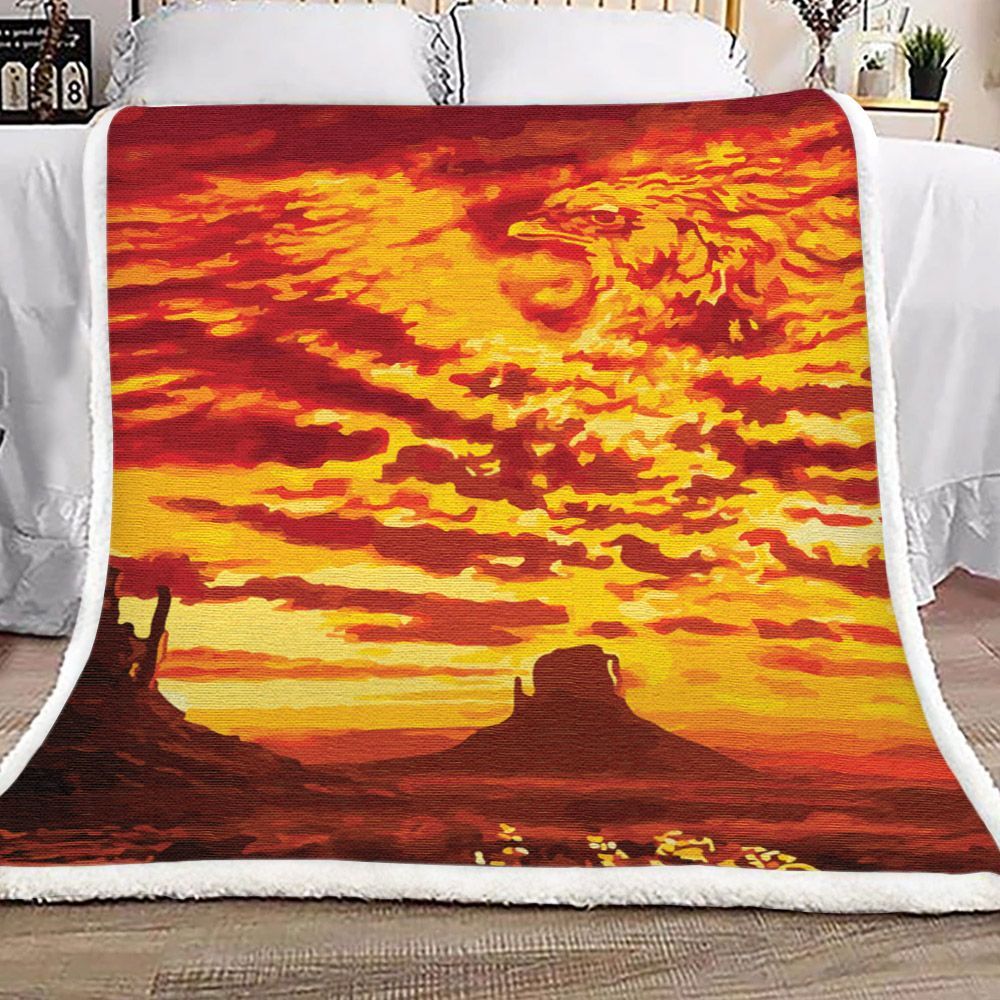 Fire Bird Sherpa Fleece Blanket