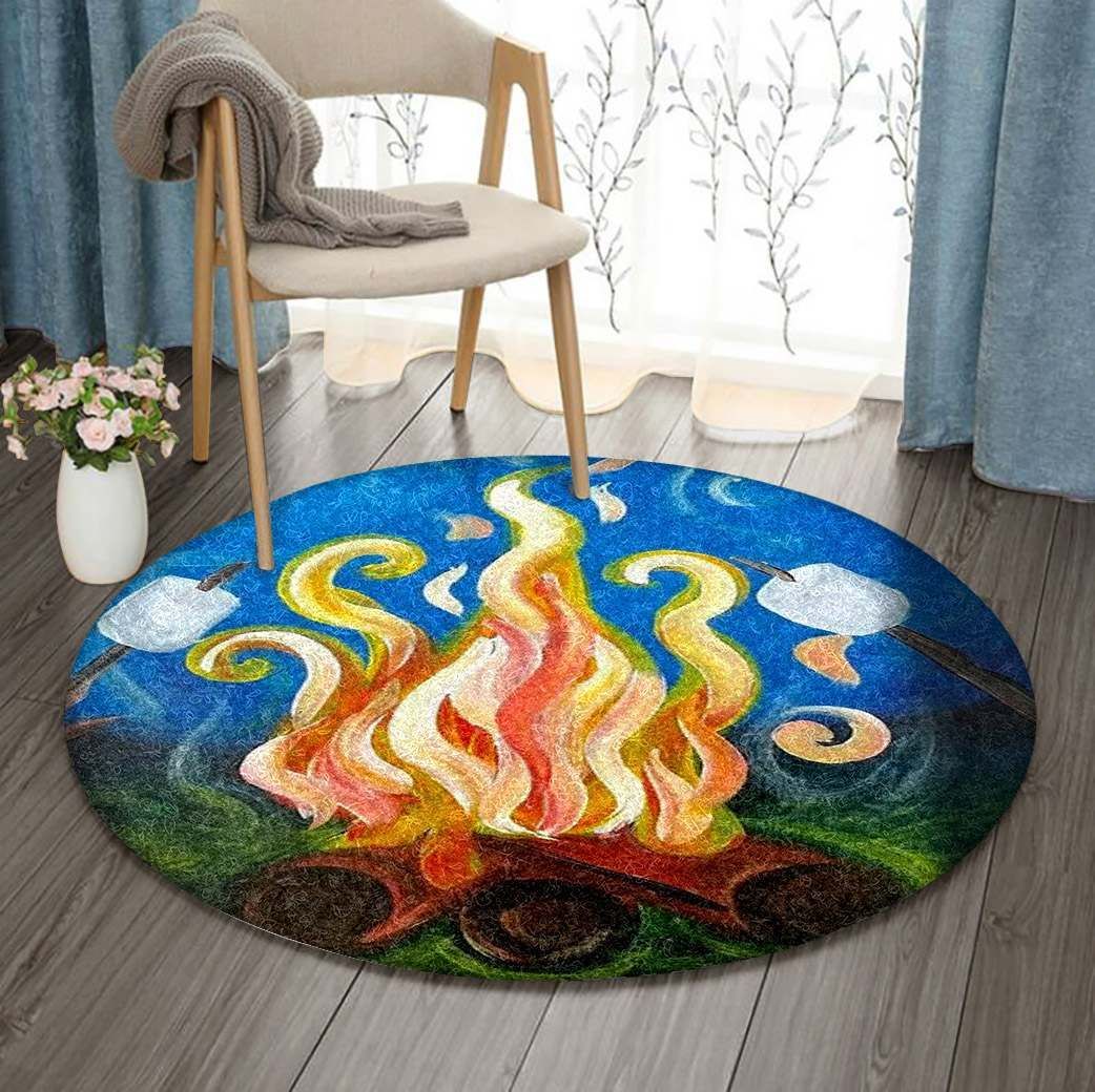 Fire Camp Round Carpet