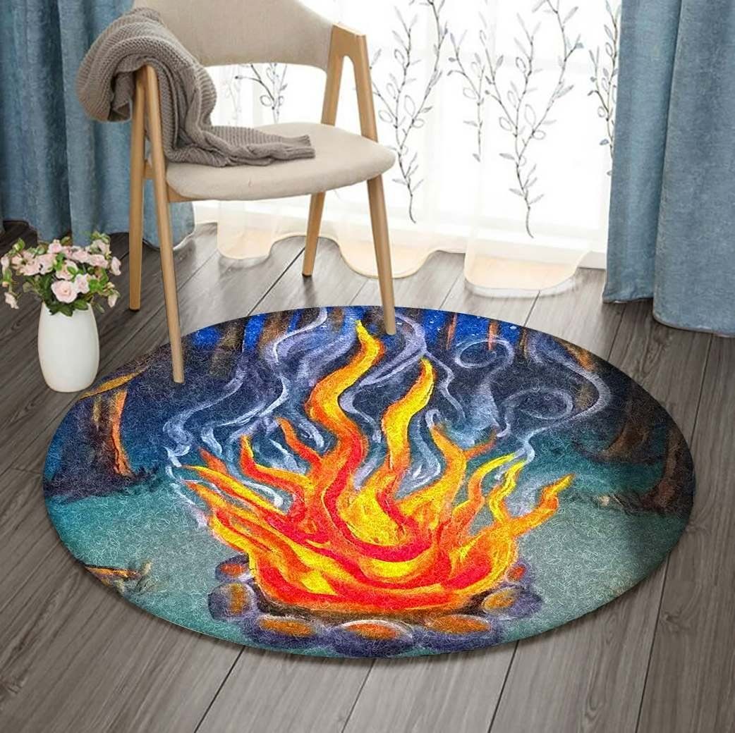 Fire Camp Round Carpet