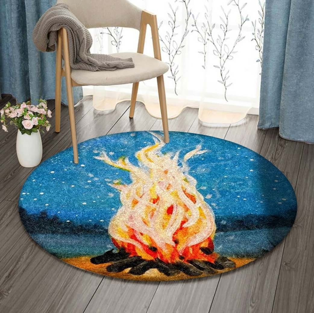 Fire Camp Round Carpet
