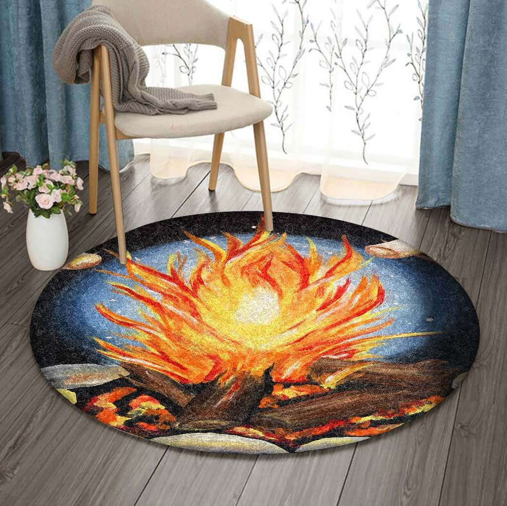 Fire Camp Round Carpet