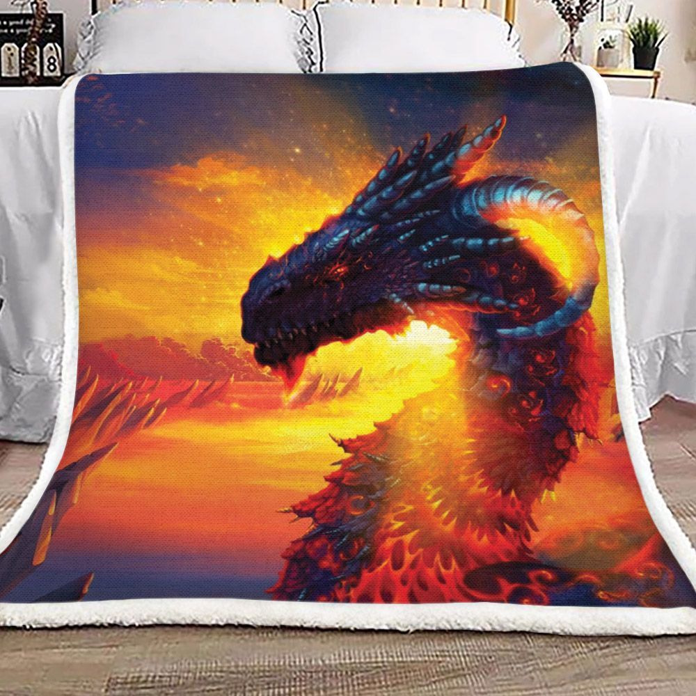 Fire Dragon Sherpa Fleece Blanket