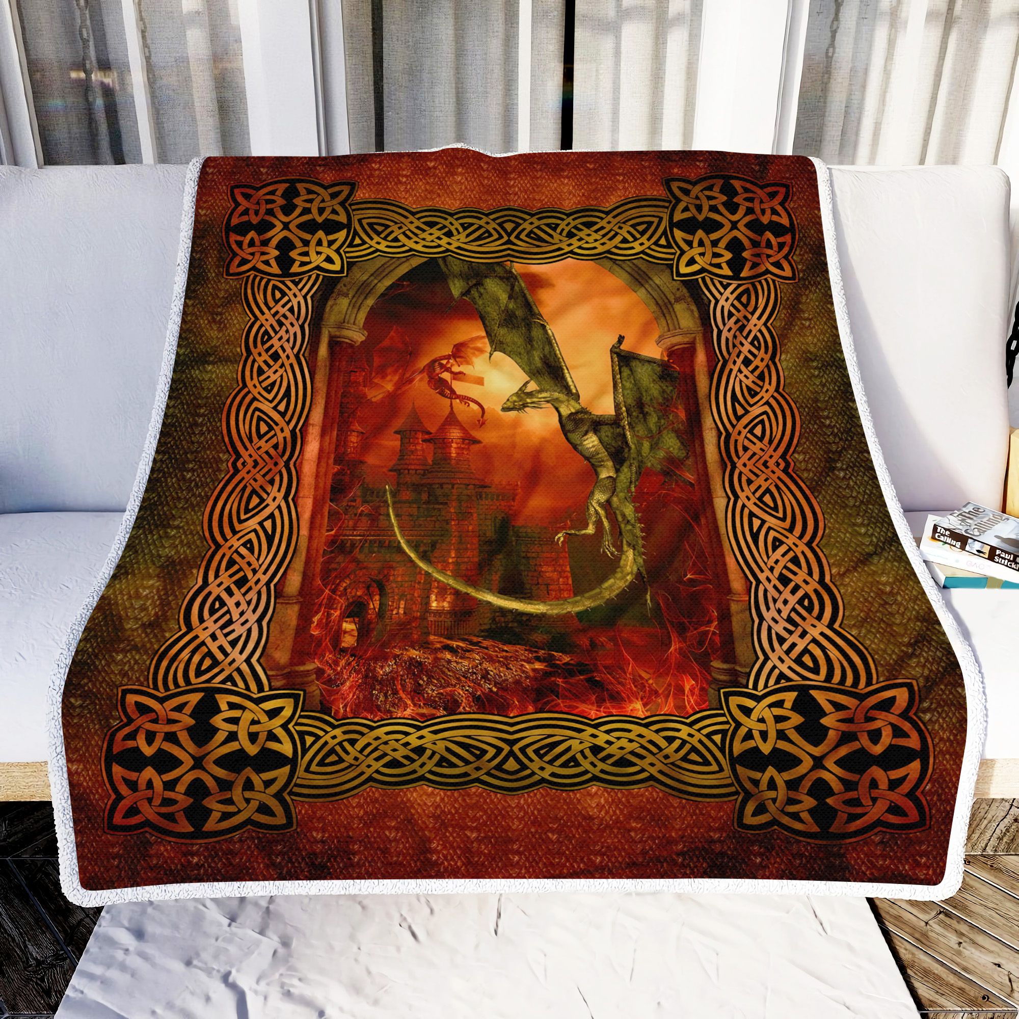 Fire Dragon Fleece Blanket