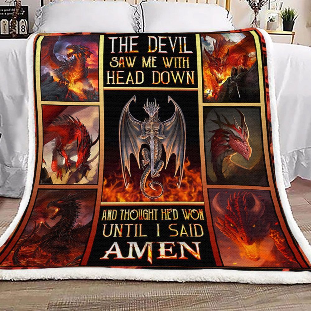 Fire Dragon Sherpa Fleece Blanket