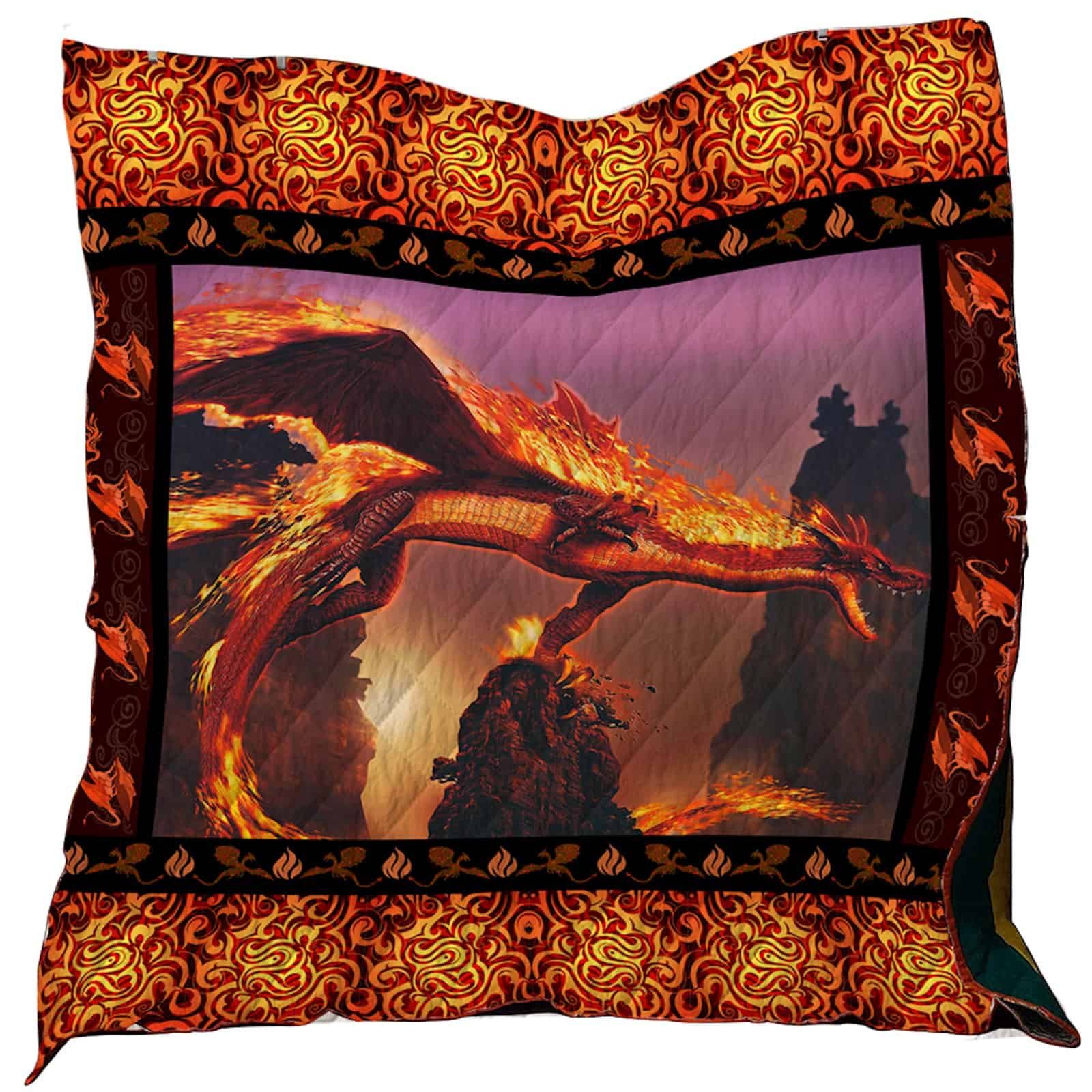 Fire Dragon Washable Quilt Blanket 0401 06 Dhc1312414Dd