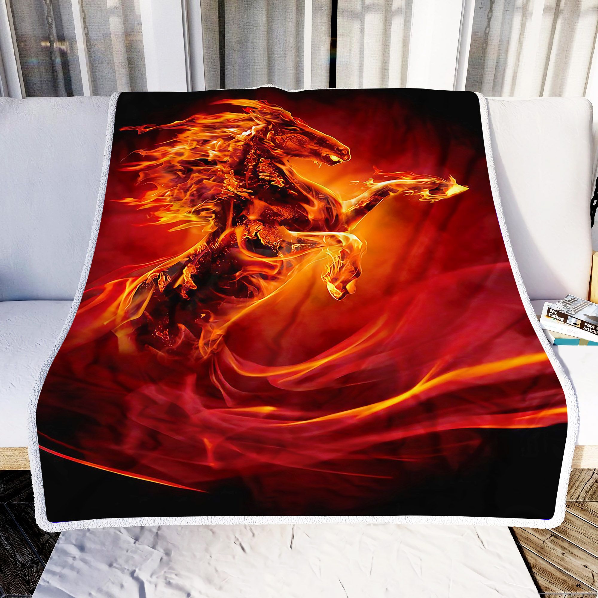 Fire Horse Fleece Blanket