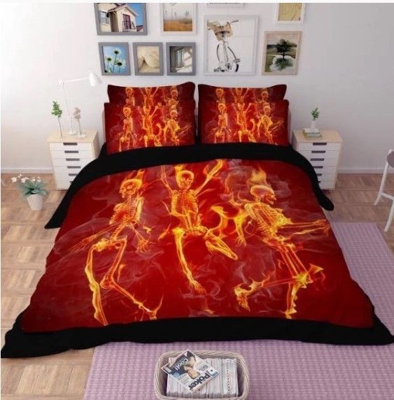 Fire Skull Bedding Set