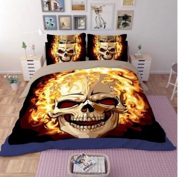 Fire Skull Bedding Set