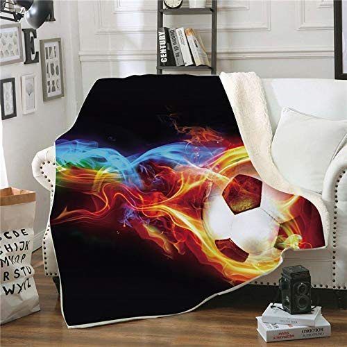 Fire Soccer Sherpa Fleece Blanket