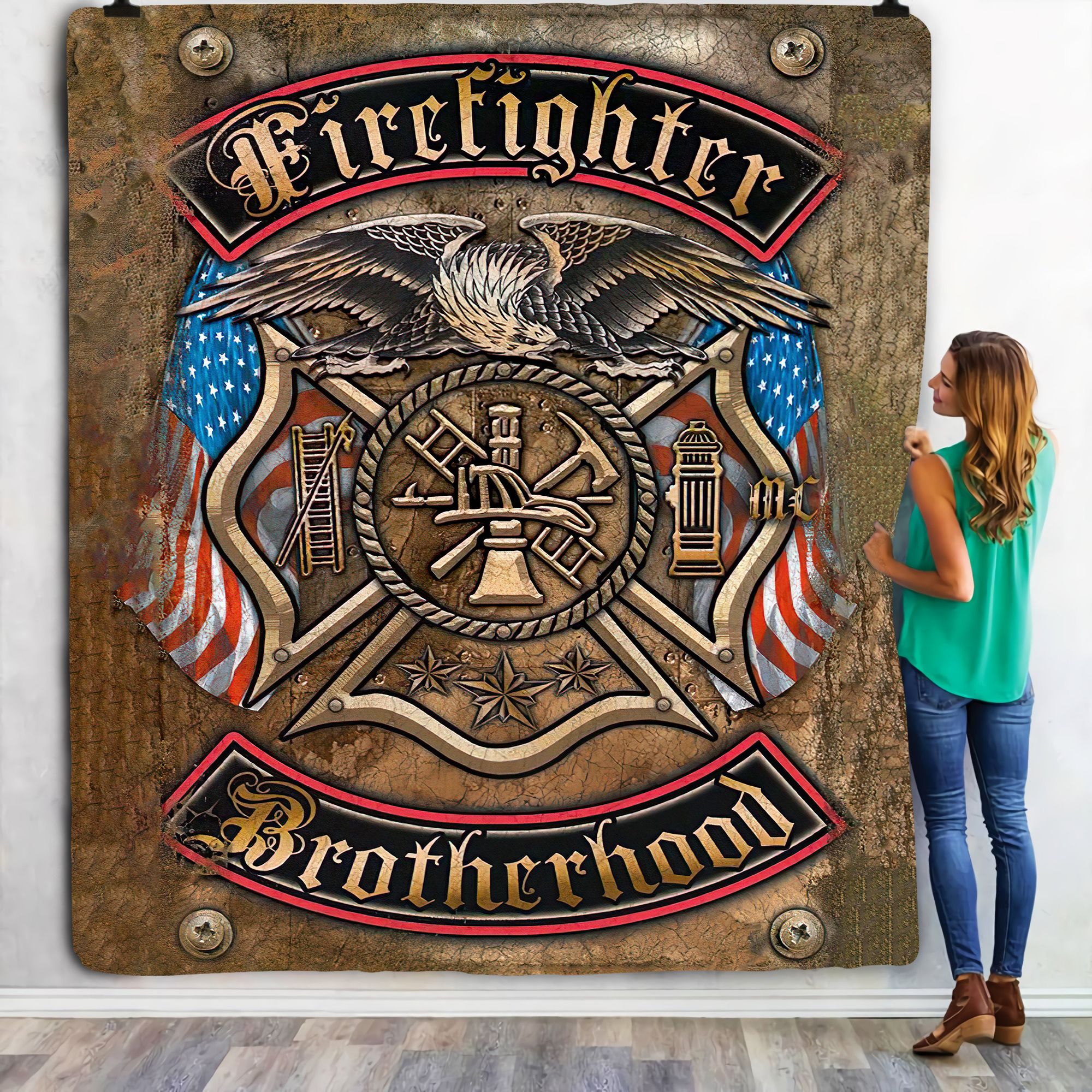 Firefighter Brotherhood Heavy Fleece Blanket